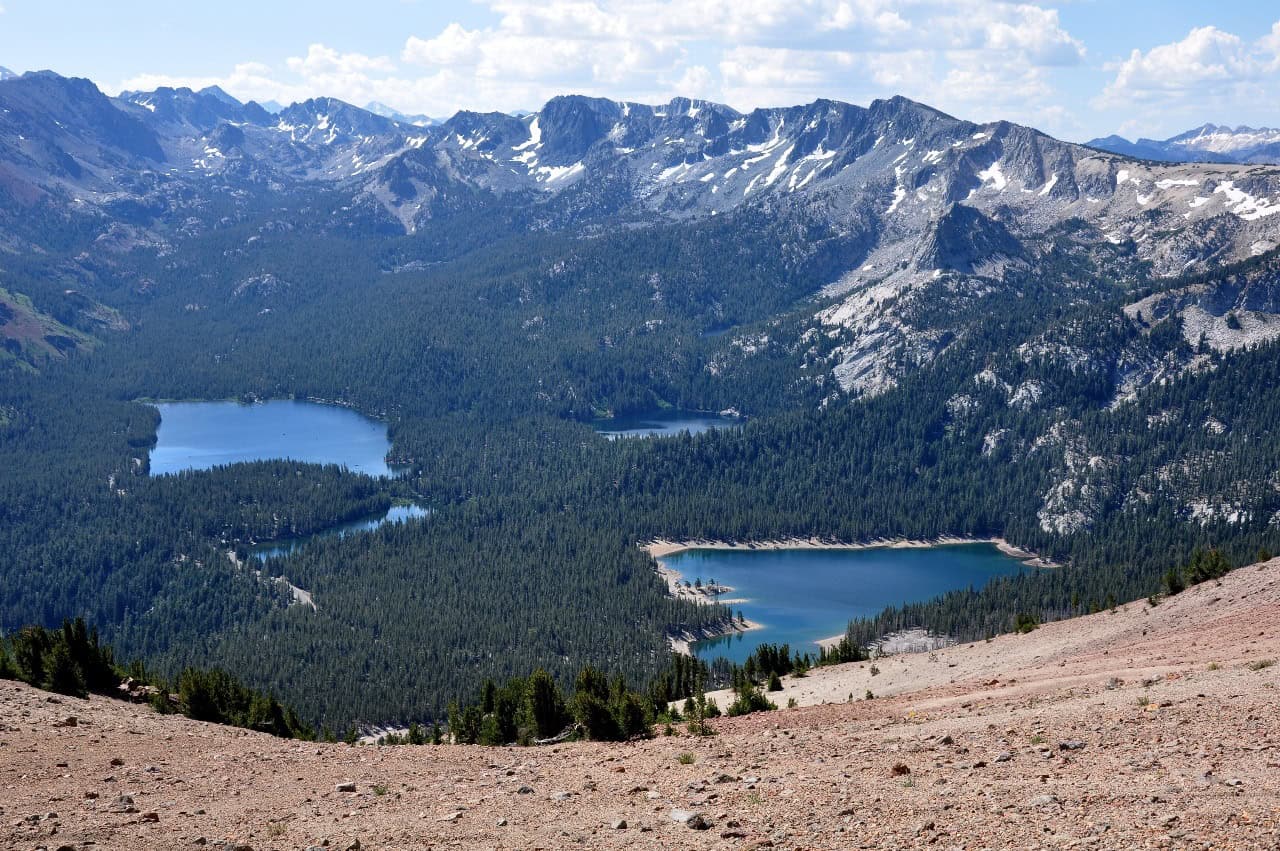 The view of Mammoth Lakes basin from atop Mammoth Mountain