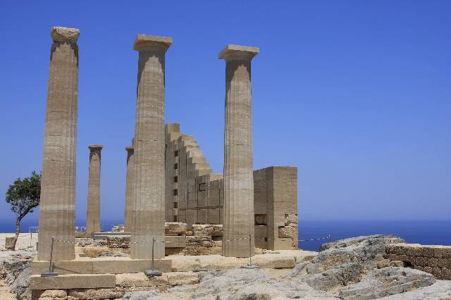 Lindos temple ruins on Rhodes in Greece