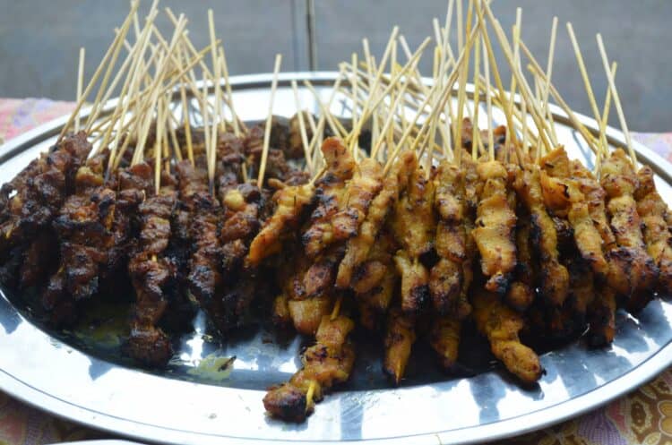 Satay is a common Malaysian food