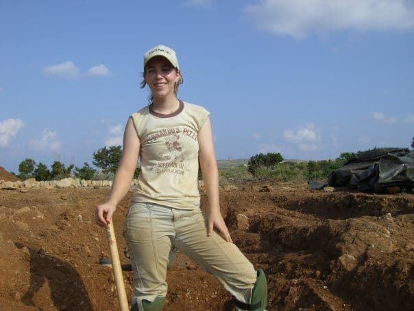 Brooke as an archaeological dig volunteer in Menorca, Spain