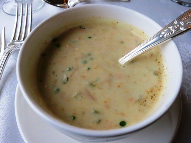 The first course, a delicious chowder.