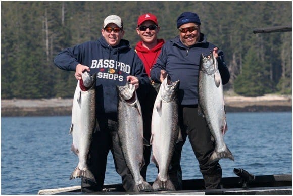 The author, with fishing guide and fishing buddy. Smiles almost as big as the fish.