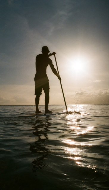 Tiki Man SUP sunset