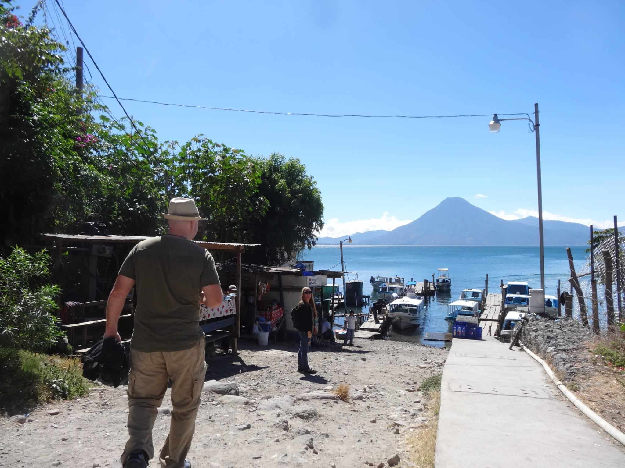 Dave wearing the Pick-Pocket Proof Convertible Pants in Lake Atitlan, Guatemala