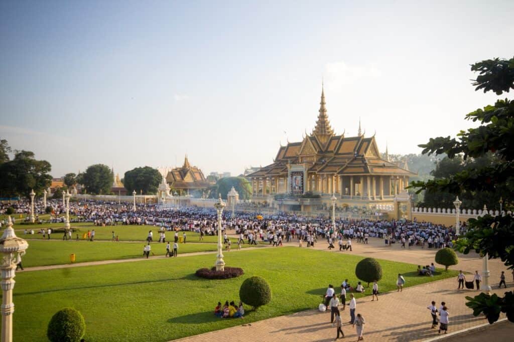 The Royal Palace during the mourning of King Sihanouk