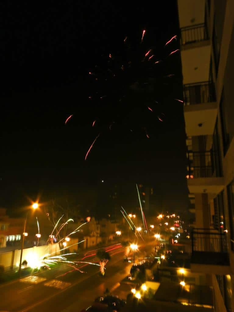 Fireworks on the streets of Lima