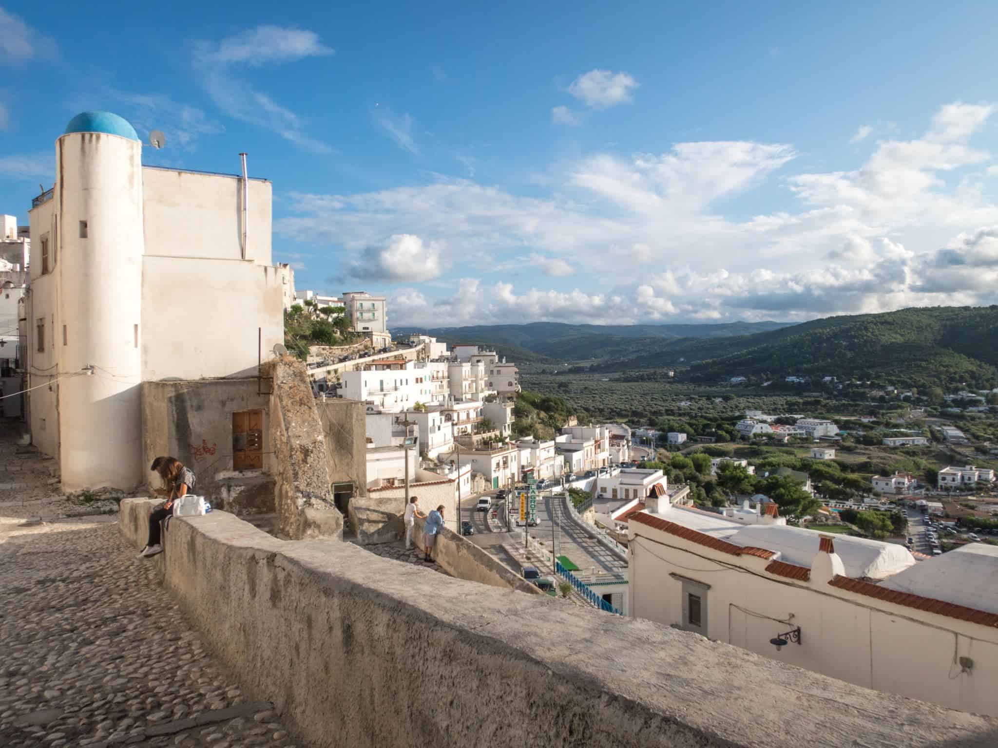 Looking inland toward the green hills of Gargano