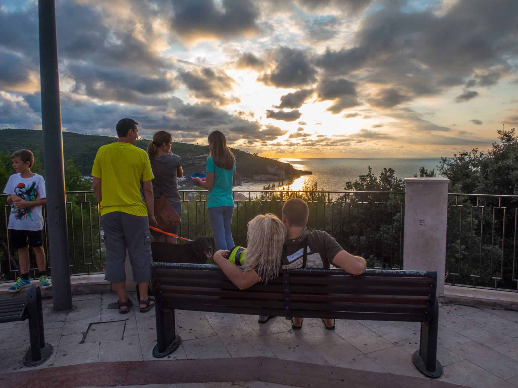 A couple enjoys the sunset together