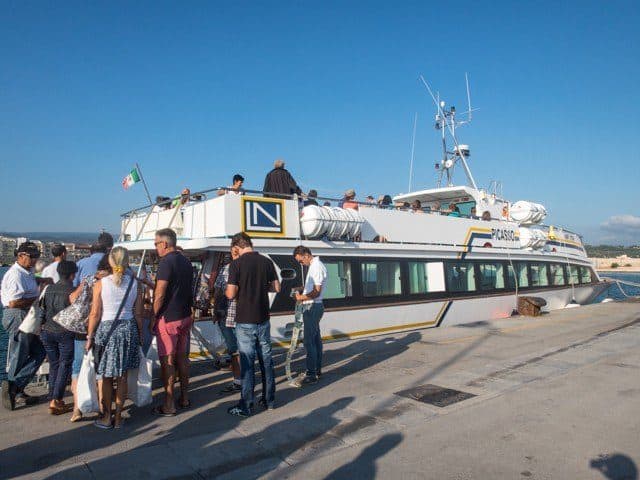 Picasso ferry Boarding the Picasso ferry in Vieste's harbor