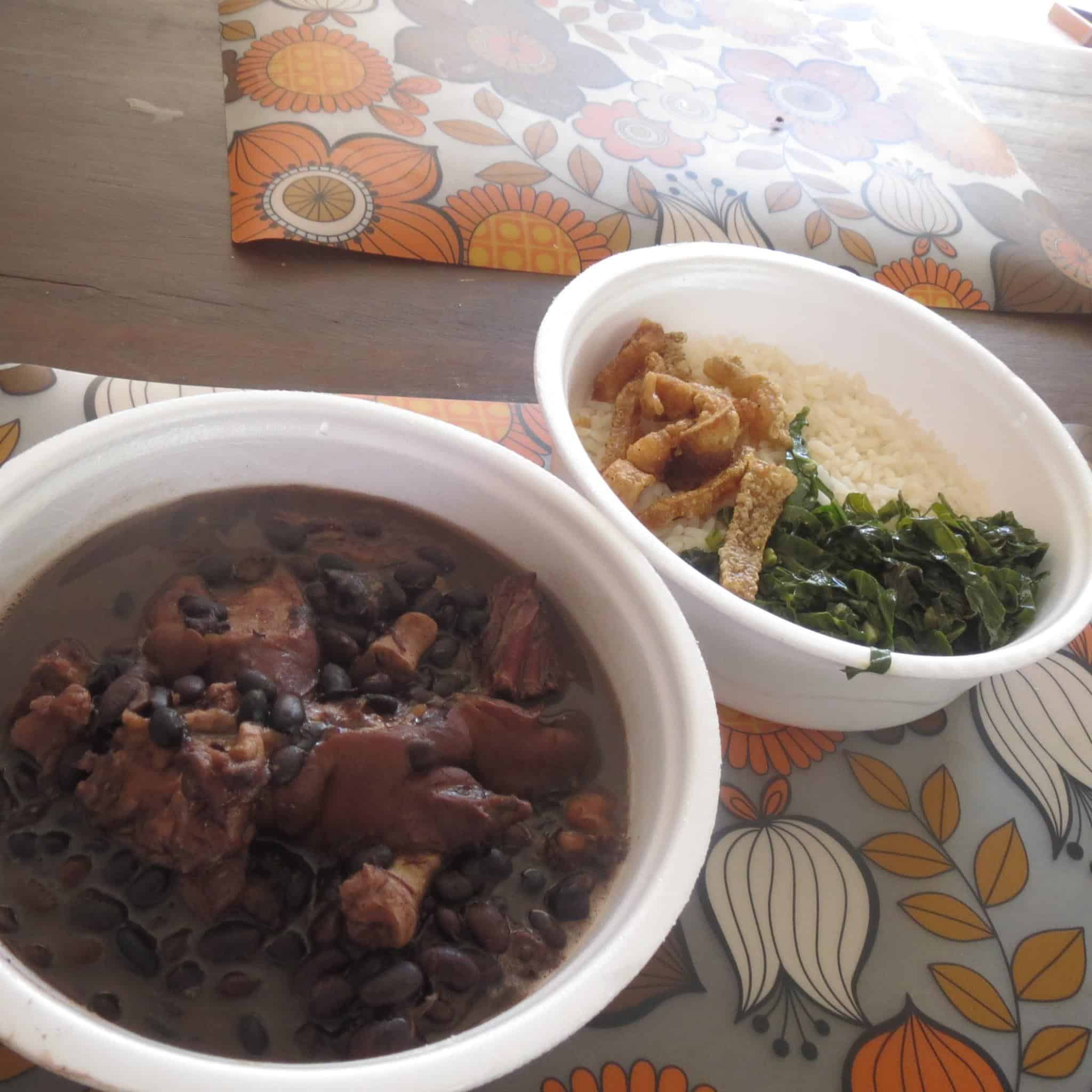 Eating the traditional Brazilian food feijoada is like eating Southern comfort dishes in the United States: good and filling. 