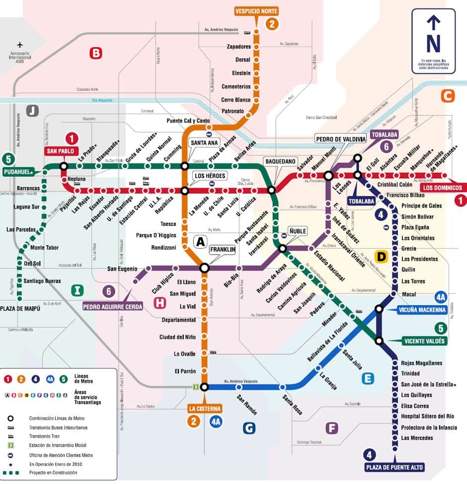 Santiago Subterraneo map