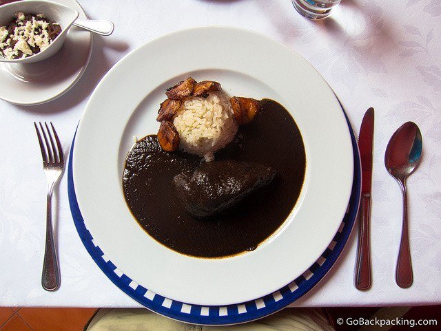 Mole with chicken in Oaxaca