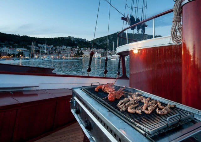 Grill Shrimps on the grill