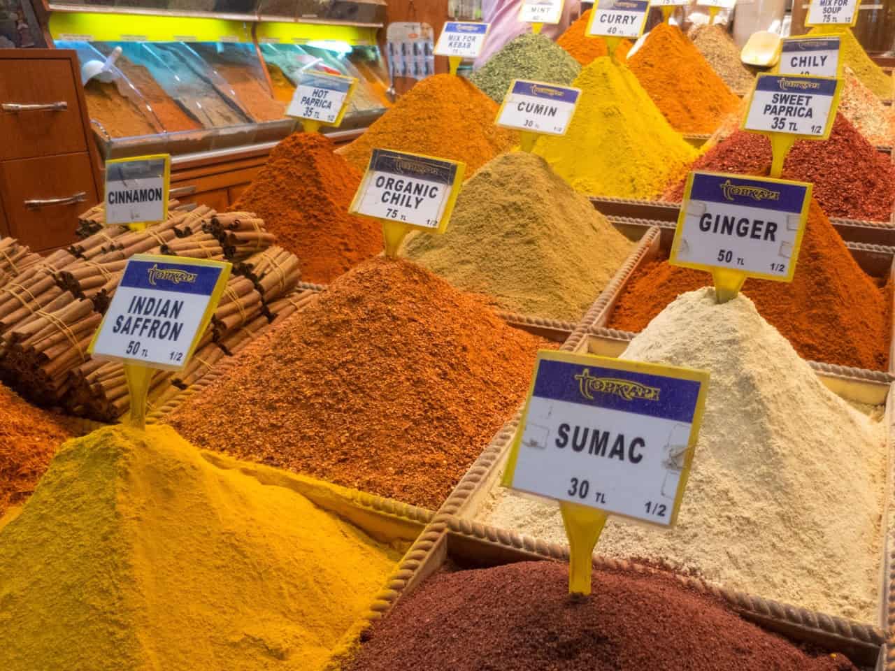 Fresh spices at an Istanbul market.