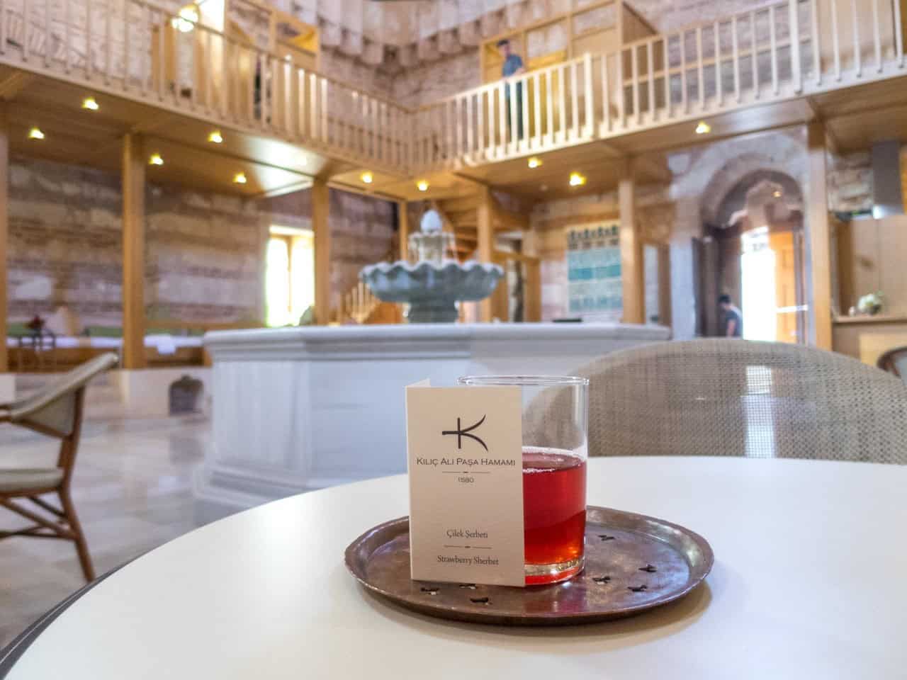 Turkish tea at a bath.