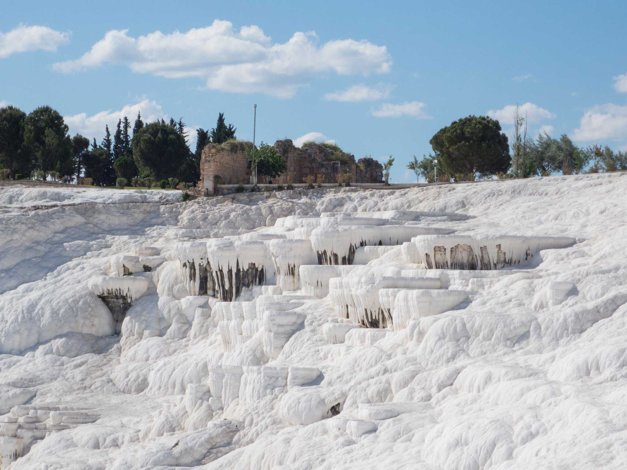 The otherworldly Pamukkale, meaning "cotton castle" in Turkish.