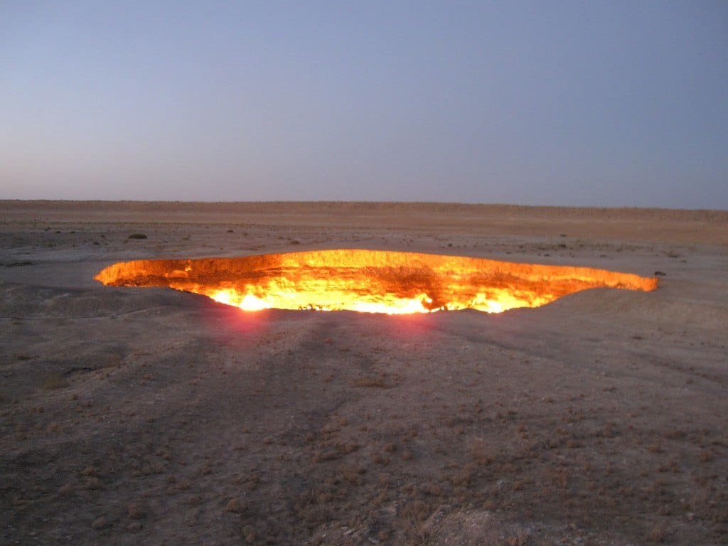 Darvaza gas crater, Karakum Desert, Turkmenistan