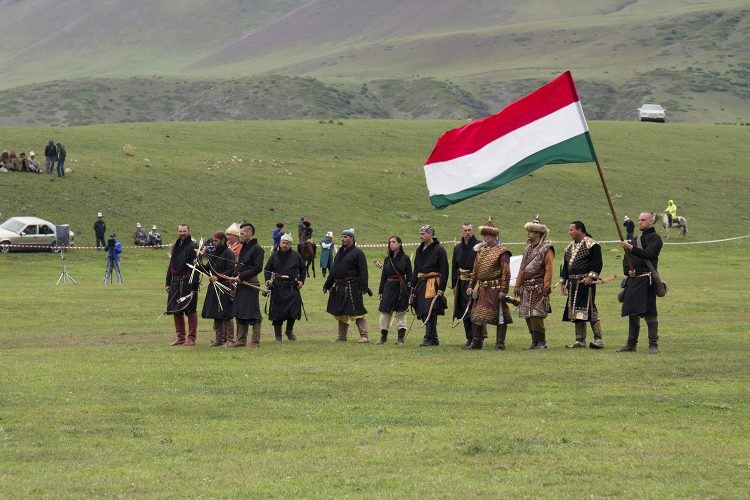 Hungarian Archery team The Hungarian Archery team, before putting on a spectacle for all watching.