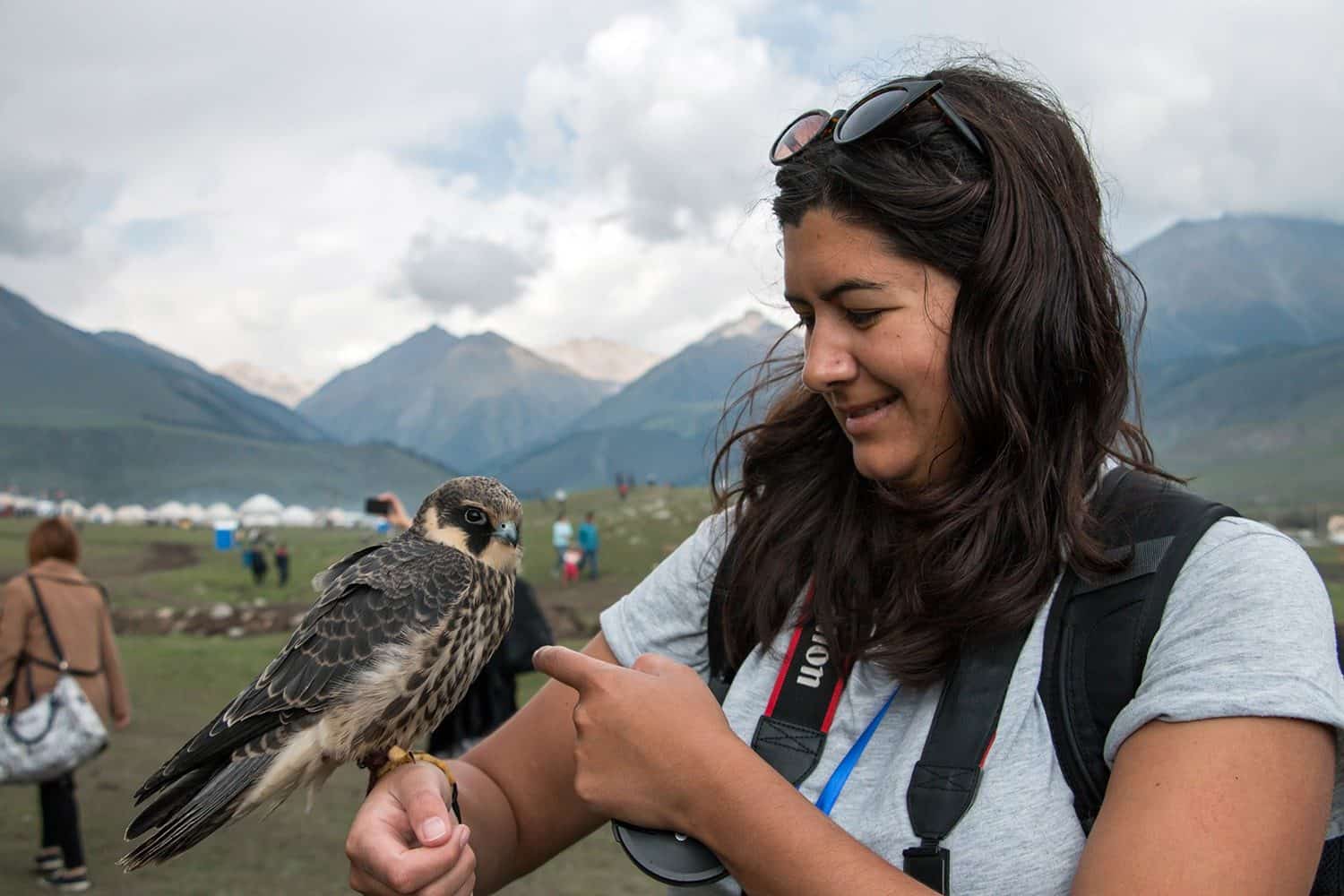 The author with a falcon