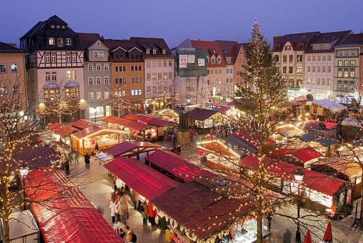 A Christmas Market in Germany (sourced via Wikipedia Commons)