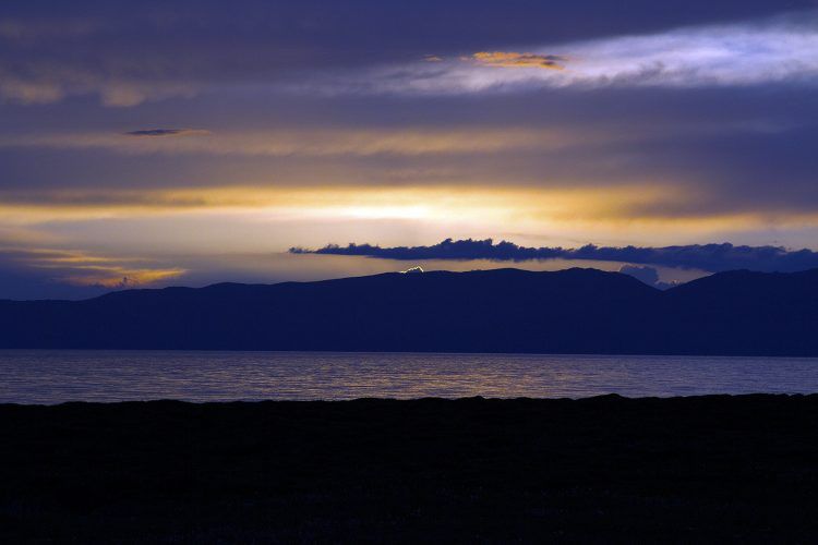 Sunset over Song Kol Lake.
