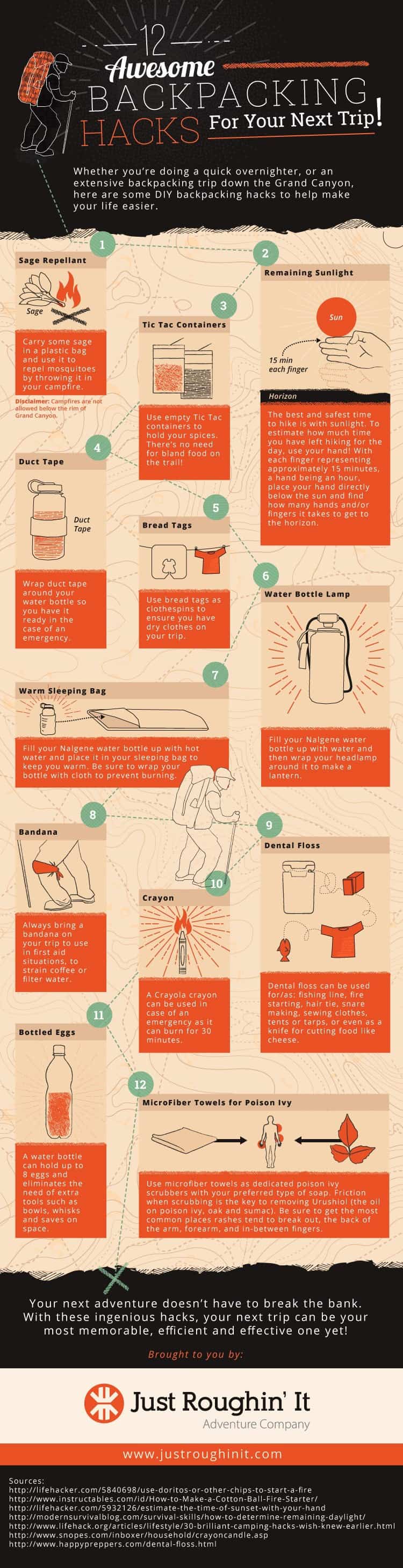 Backpacking tips and hacks