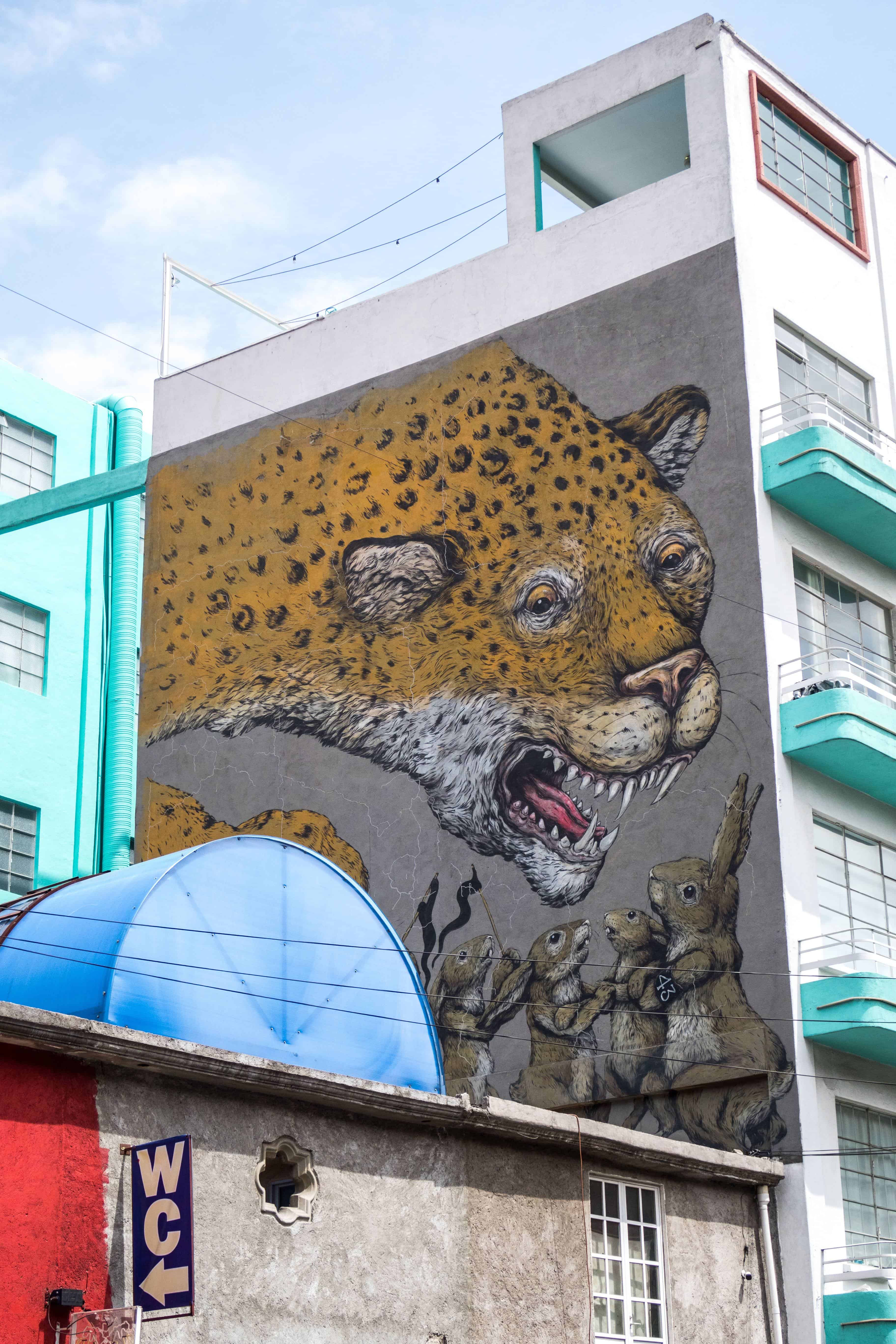 Leopard mural - Mexico City