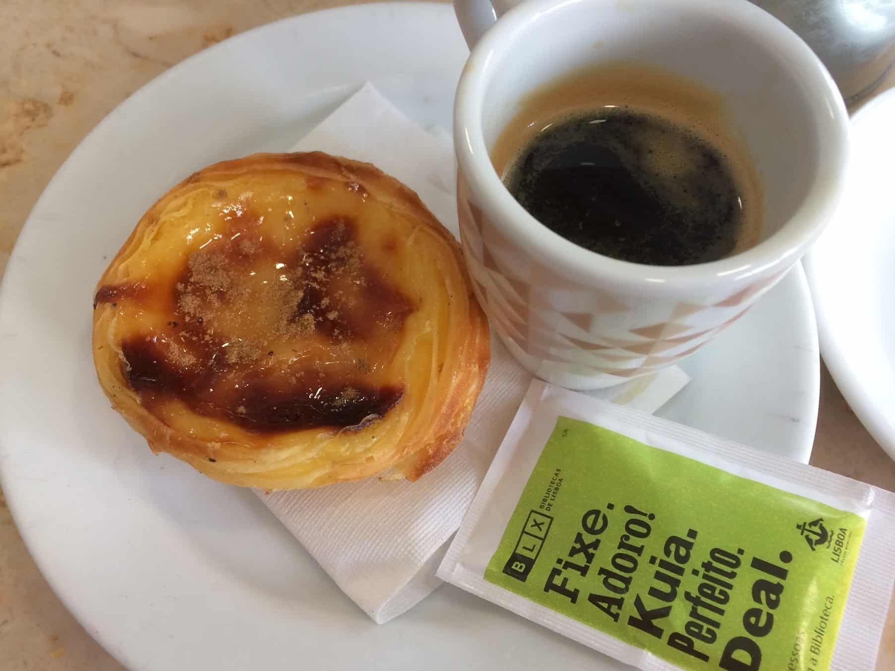 A bica and a pastel de nata