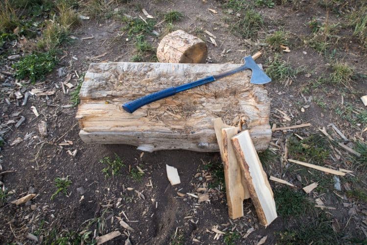 Chopping firewood Chopping firewood