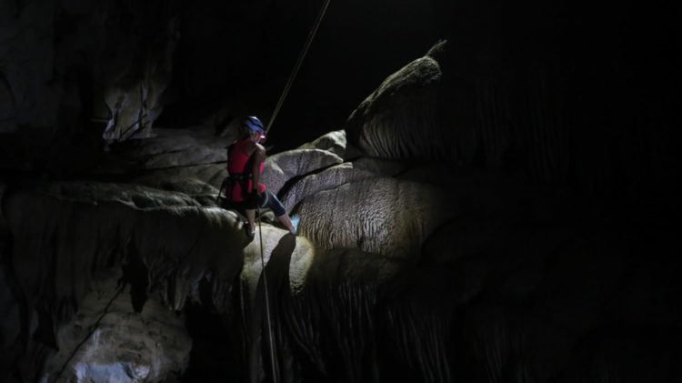 Rappelling in the dark