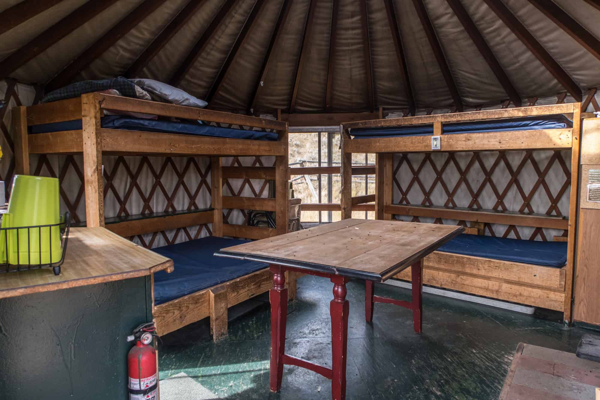 Bunk beds inside North Fork Canadian Yurt