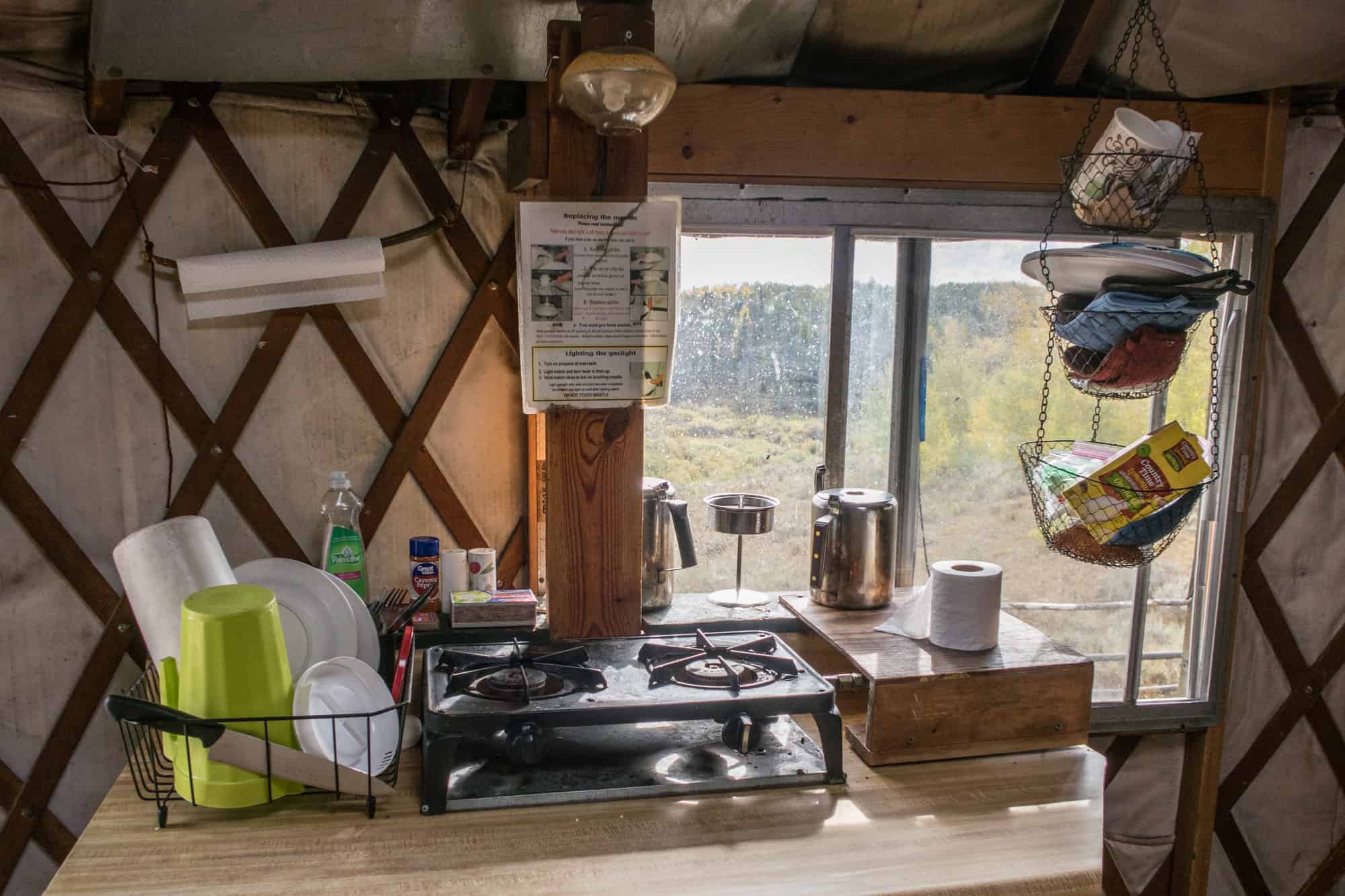 Kitchen with gas stove