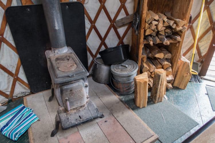 Wood stove and lumber Wood stove and lumber