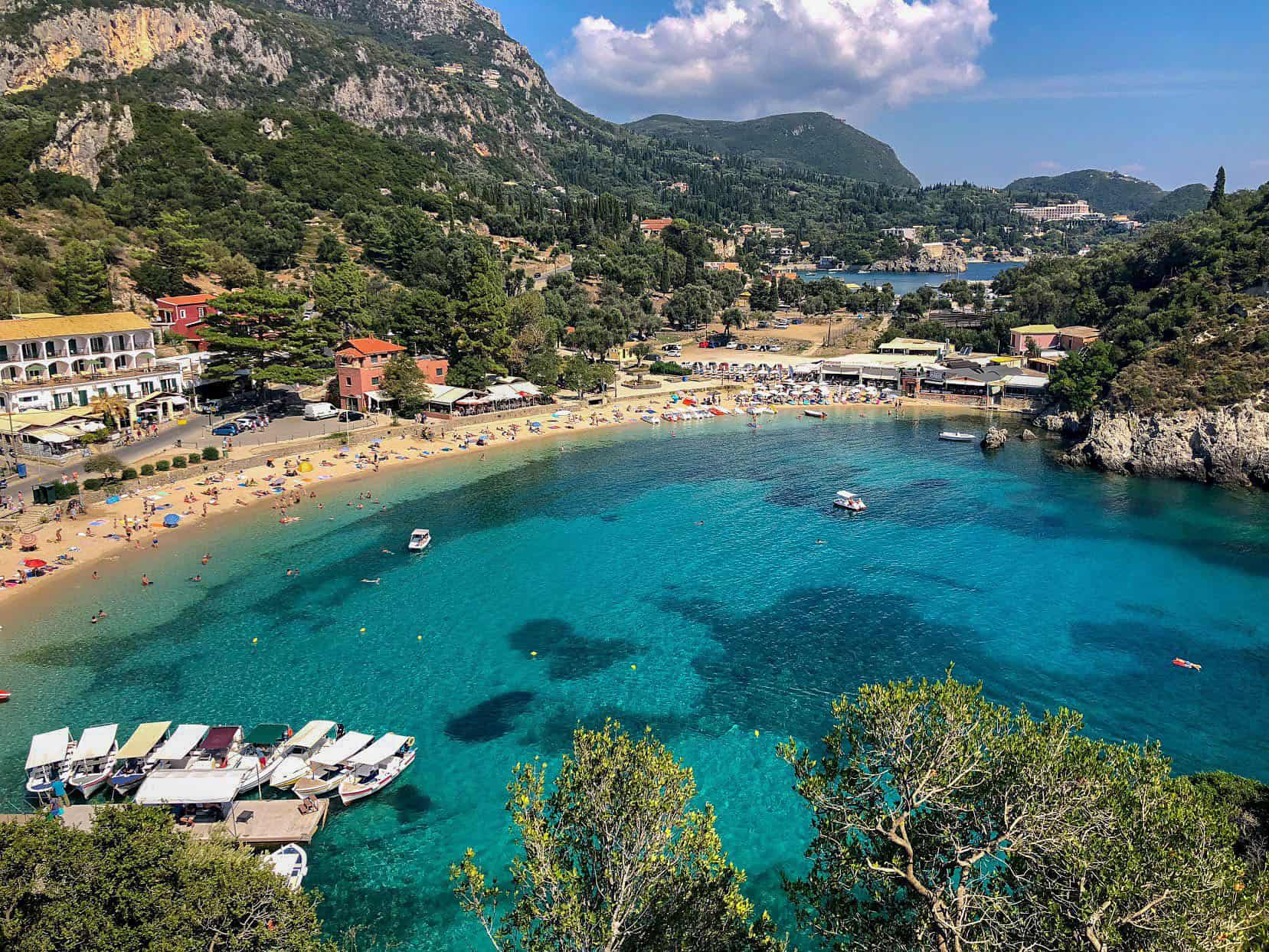 Palaiokastritsa beach, one of many beautiful beaches in Corfu.