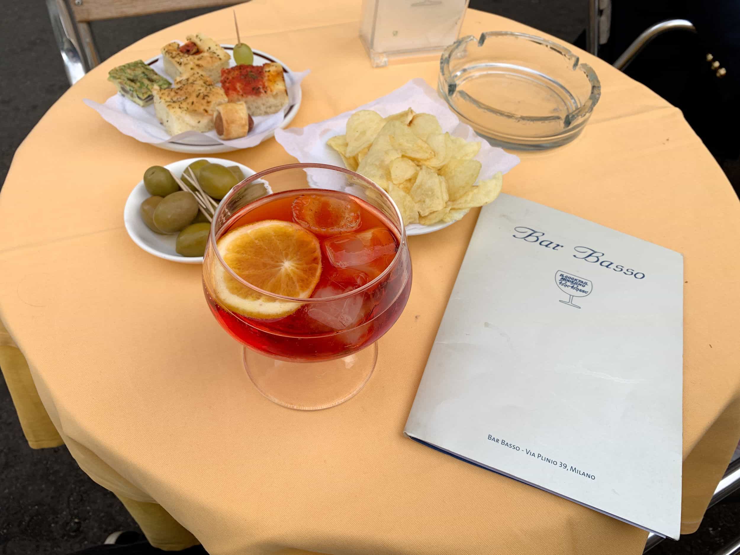 A Negroni Sbagliato at Bar Basso