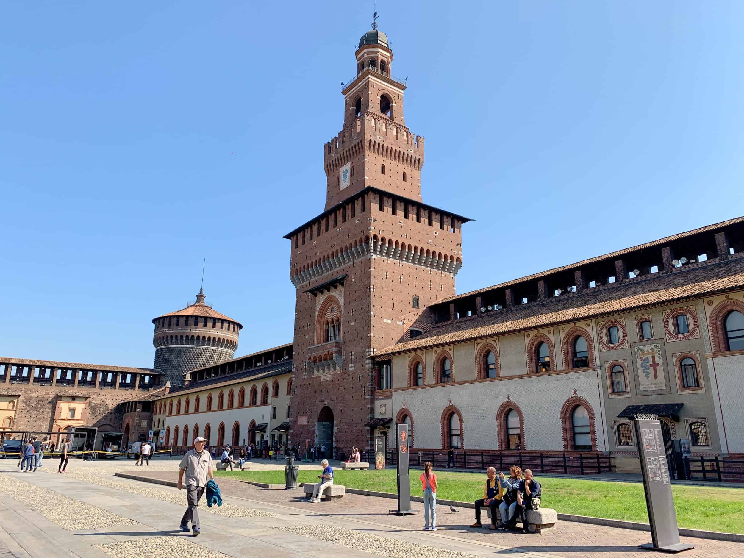 View from a courtyard inside the Castello Sforzesco