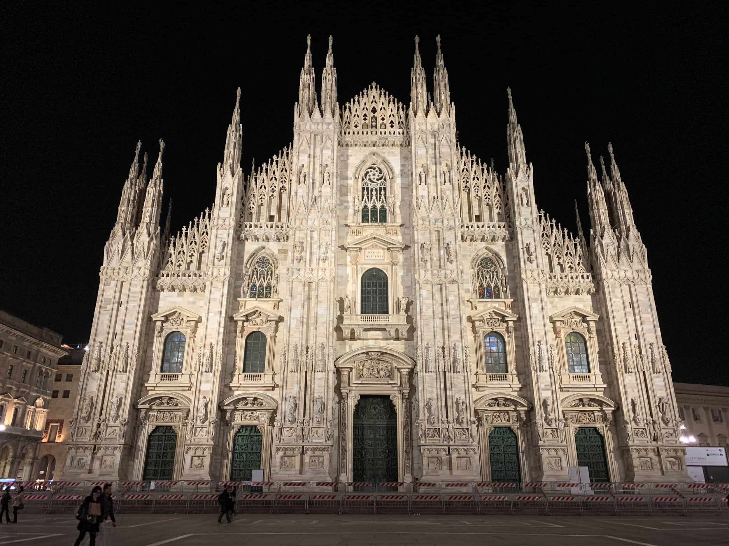 The Milan Cathedral at night