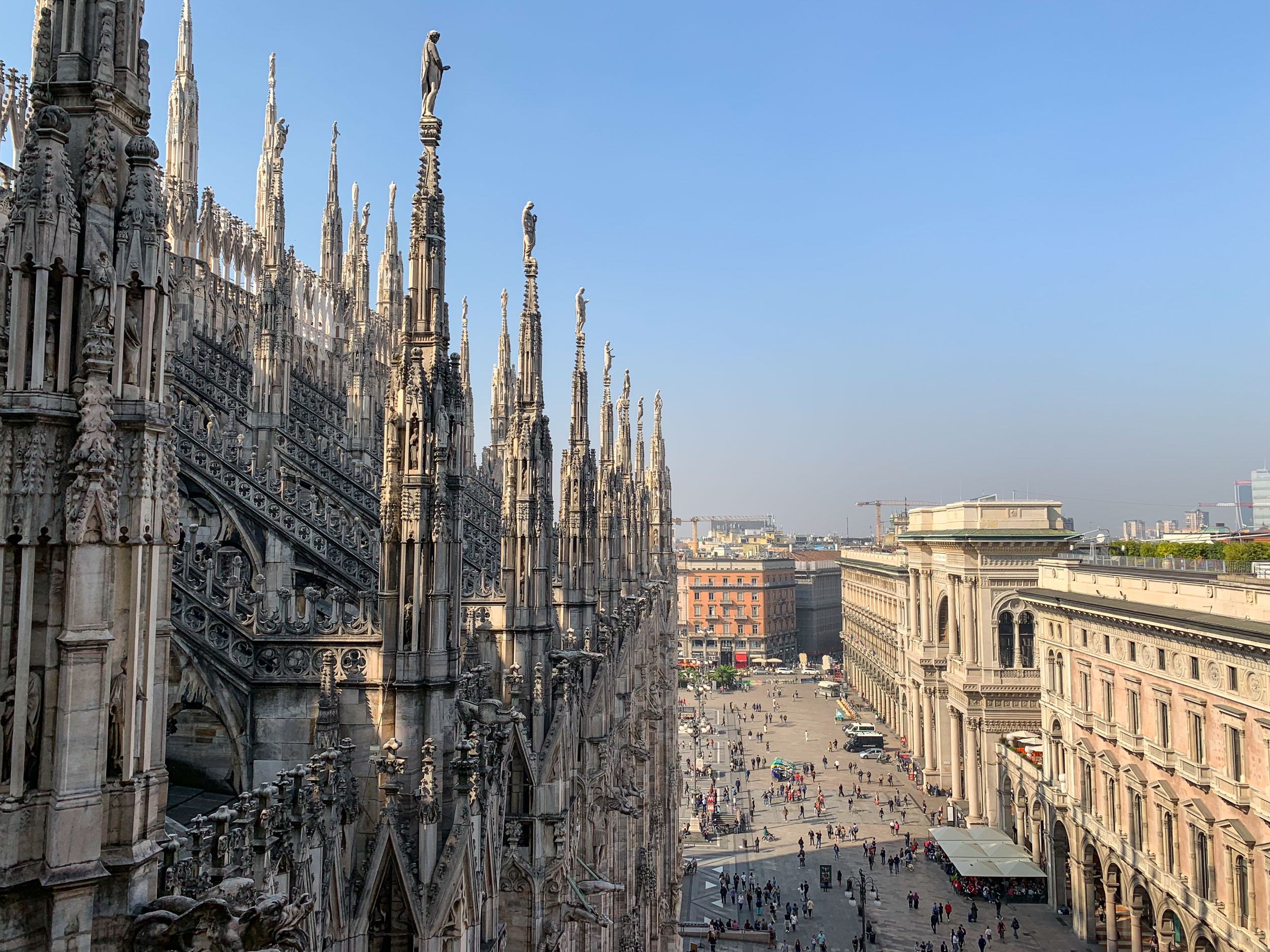 View from the roof of Milan's cathedral