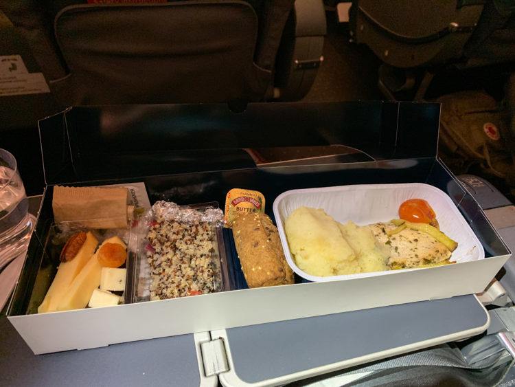 Dinner Hot dinner after take-off