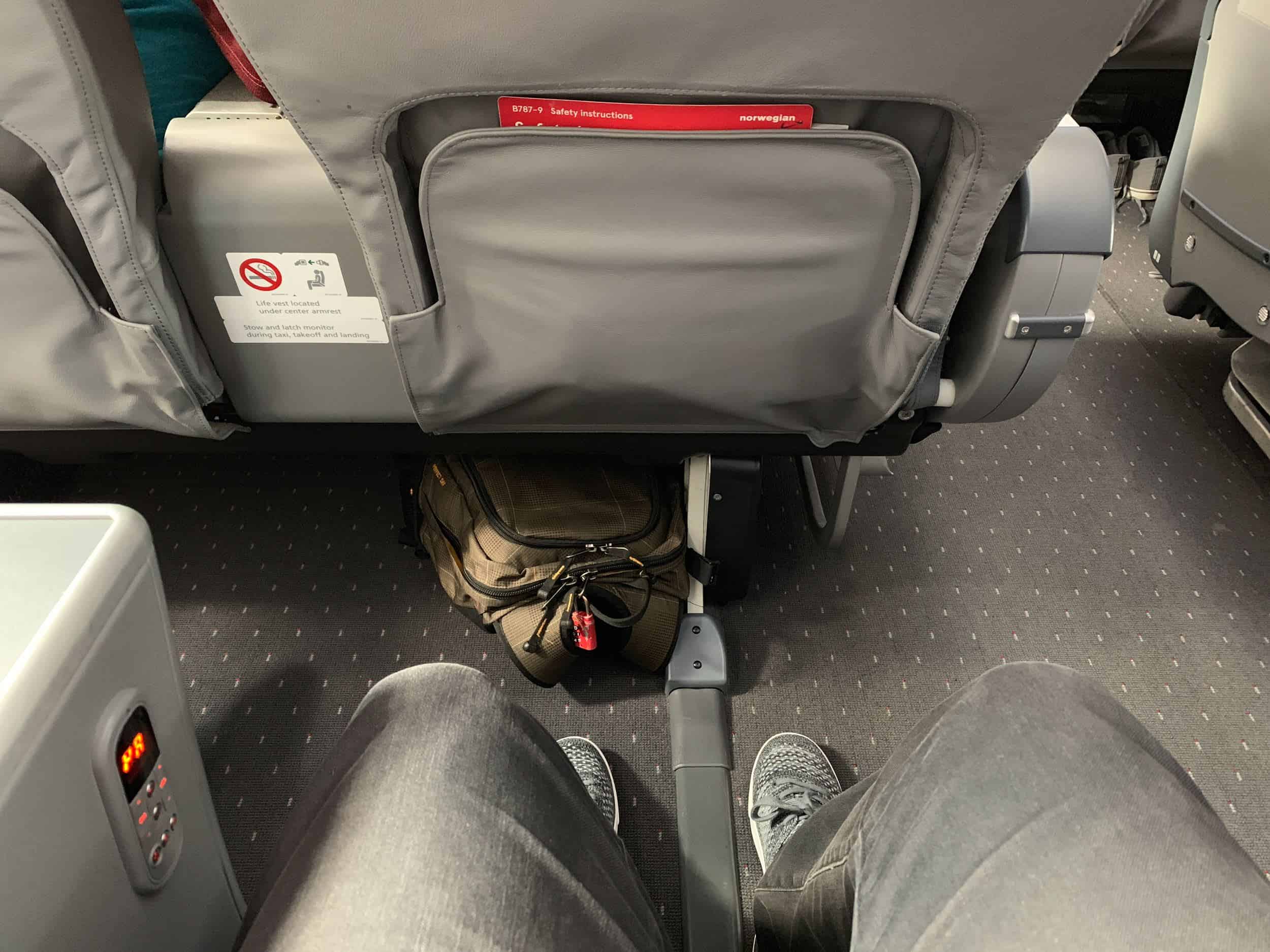 Norwegian Air 787 Premium seat legroom