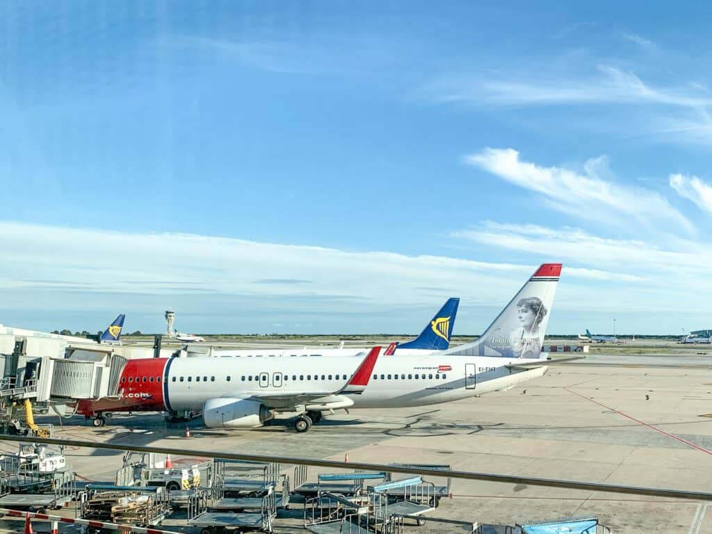 Norwegian and Ryanair at Barcelona airport 