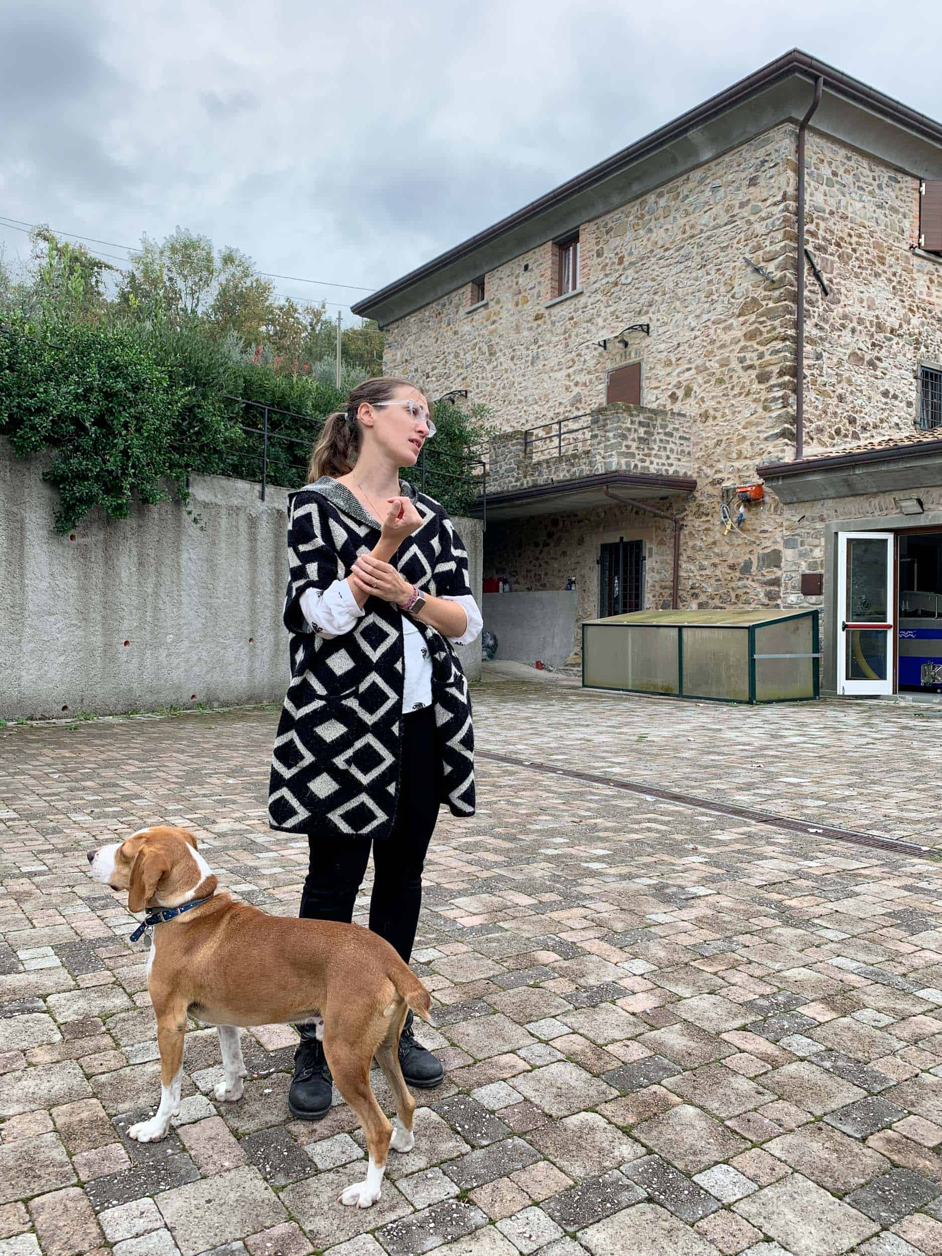 Francesca Ferrari with her dog Homero