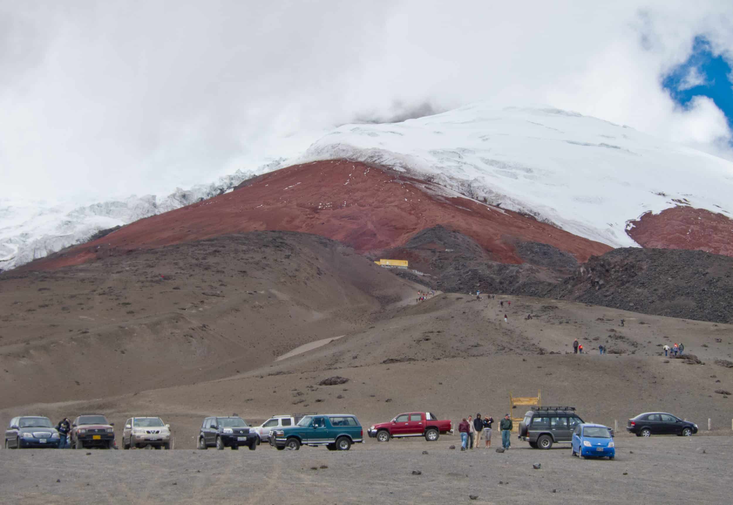 The parking lot at Cotopaxi Volcano - 4,500 meters above sea level