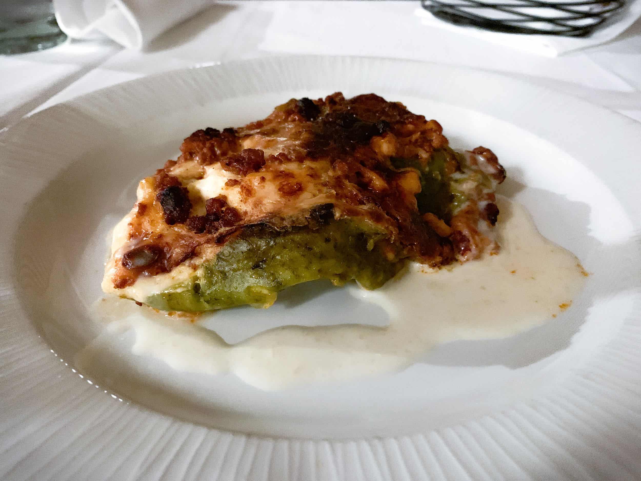 Green lasagna in Bologna, Emilia-Romagna