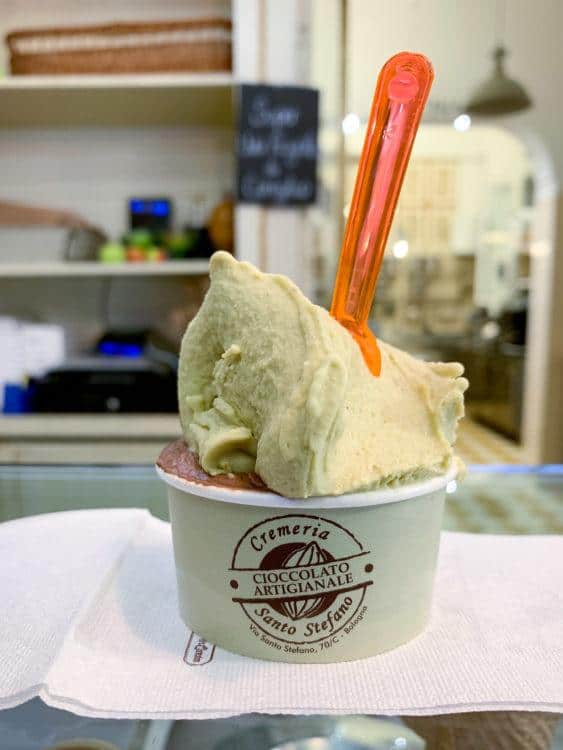 Pistachio and chocolate gelato