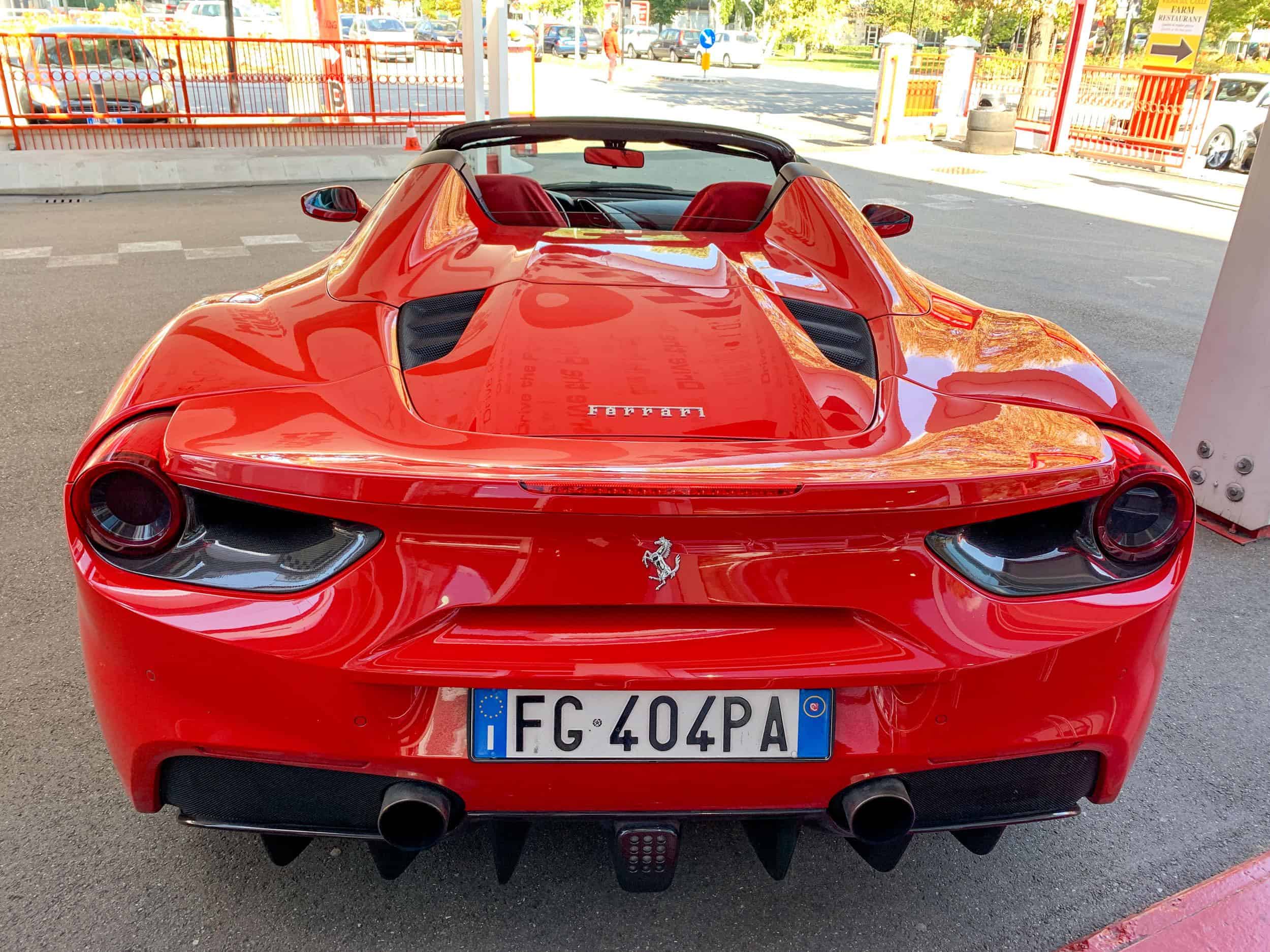 Rear of Ferrari 488 Spider