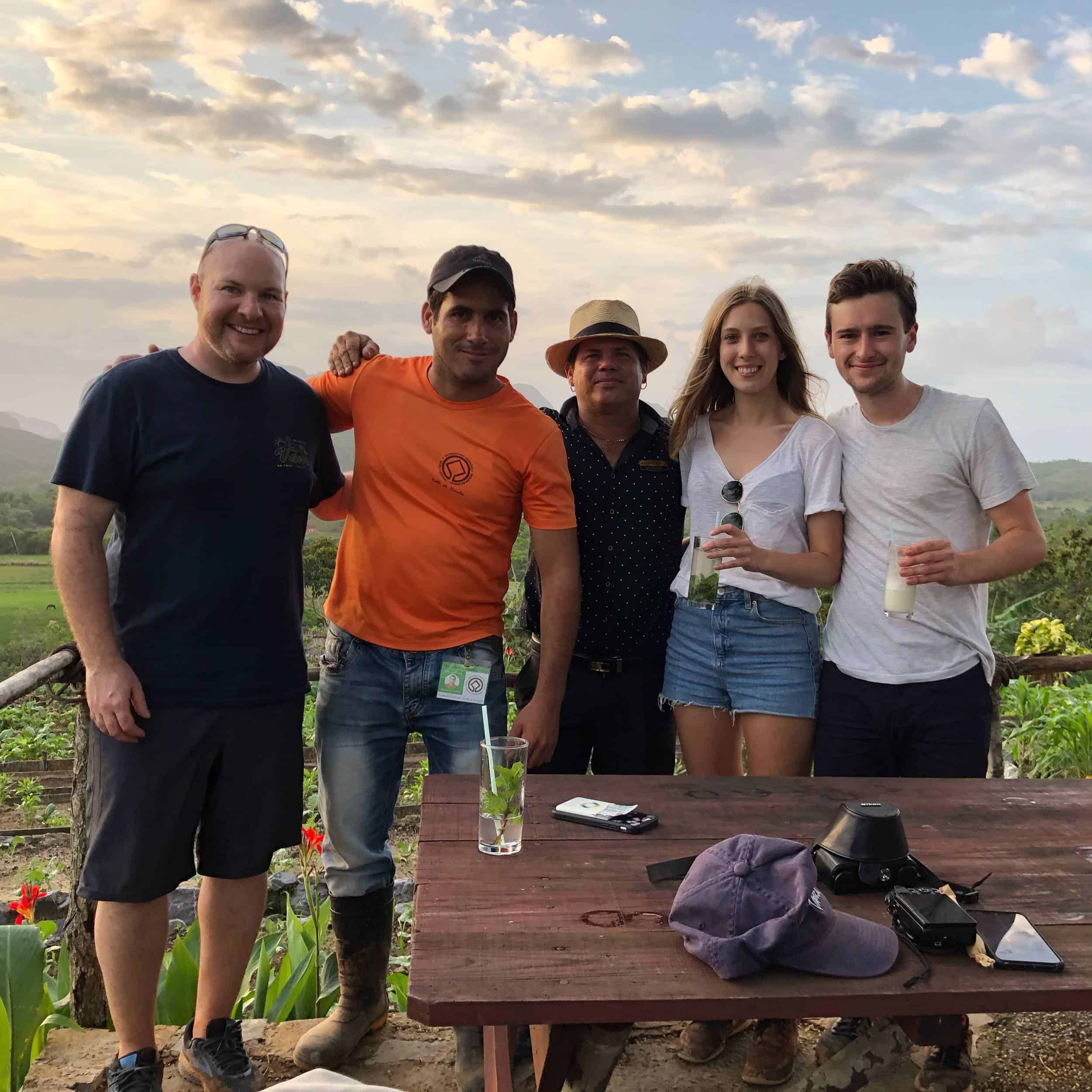 Tobacco tour guide and group - Vinales, Cuba