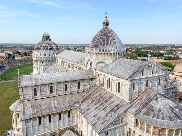 View from the top of the Leaning Tower of Pisa