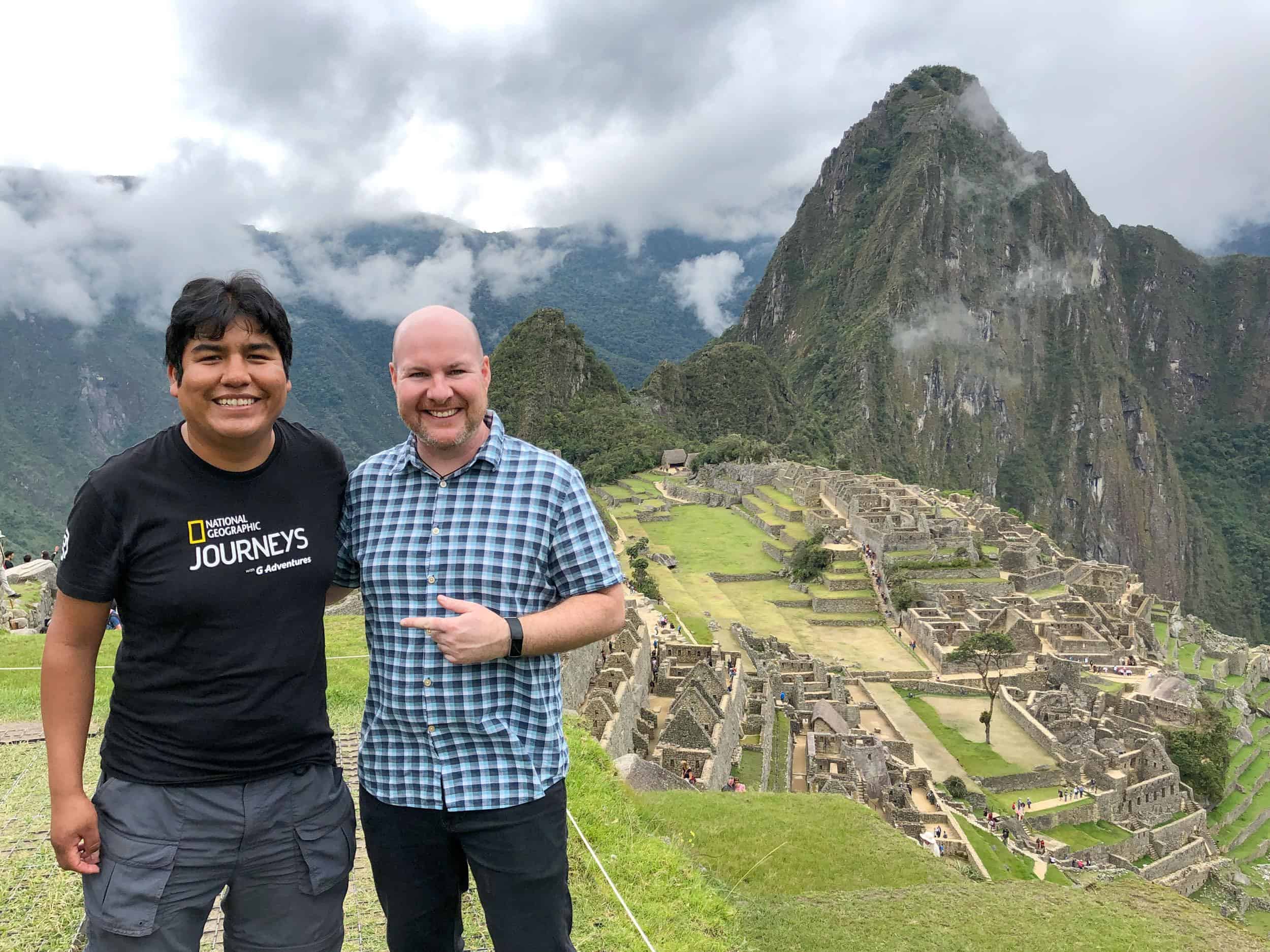 Dave and his guide on the Machu Picchu tour with G Adventures.