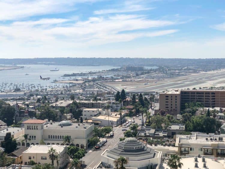 Watching planes land at the San Diego Airport